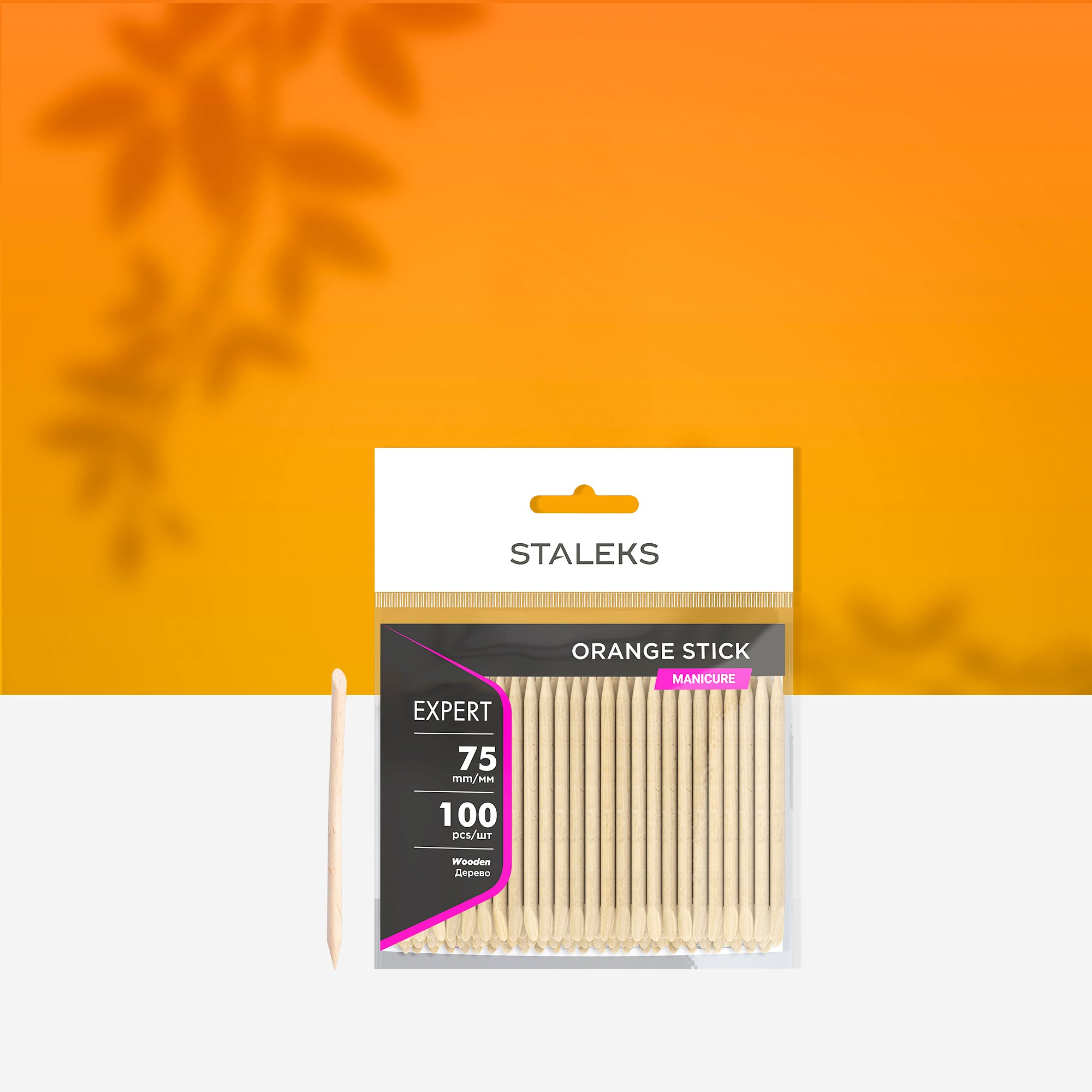 STALEKS EXPERT Ahşap portakal çubuğu, 75 mm (100 adet)