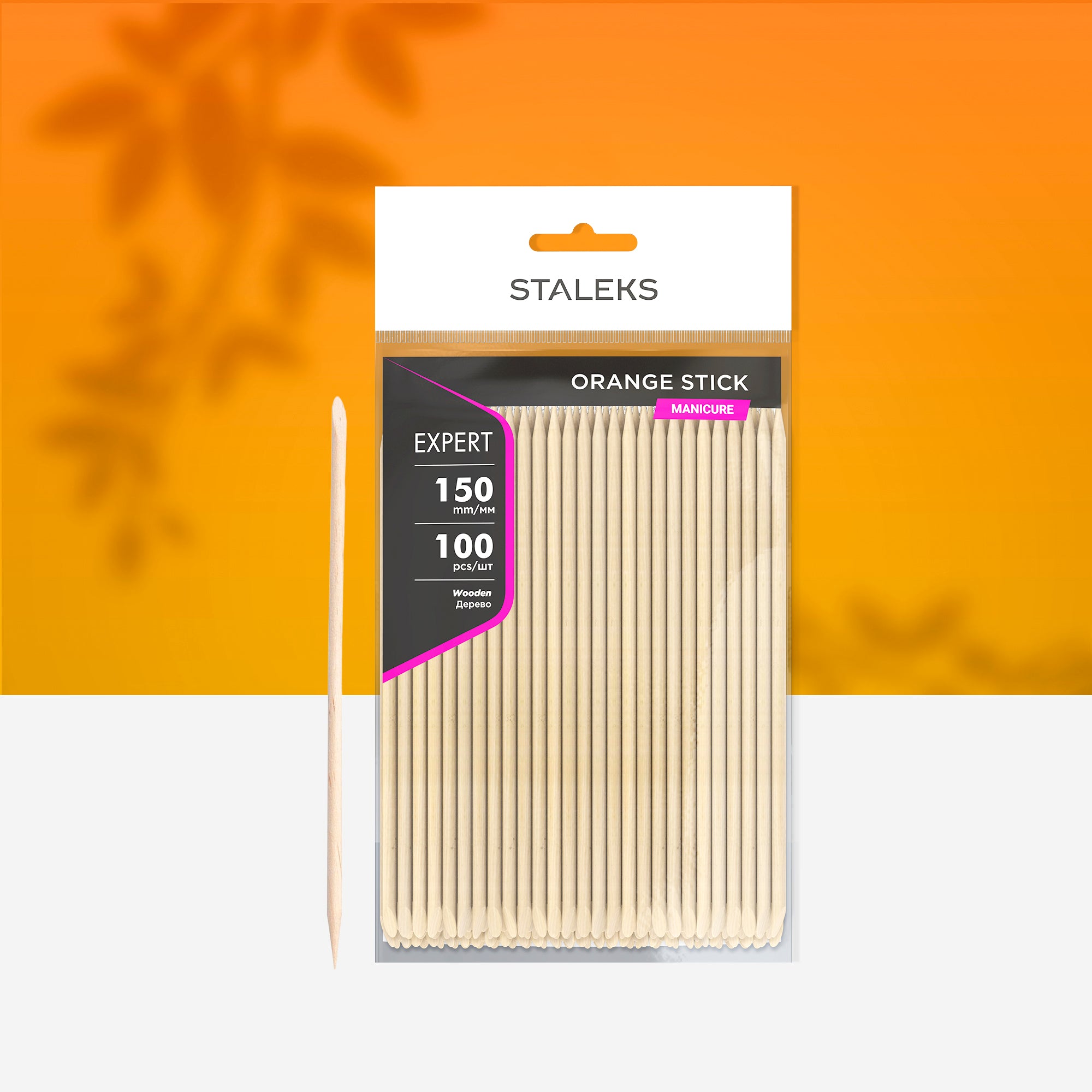 STALEKS EXPERT Ahşap portakal çubuğu, 150 mm (100 adet)