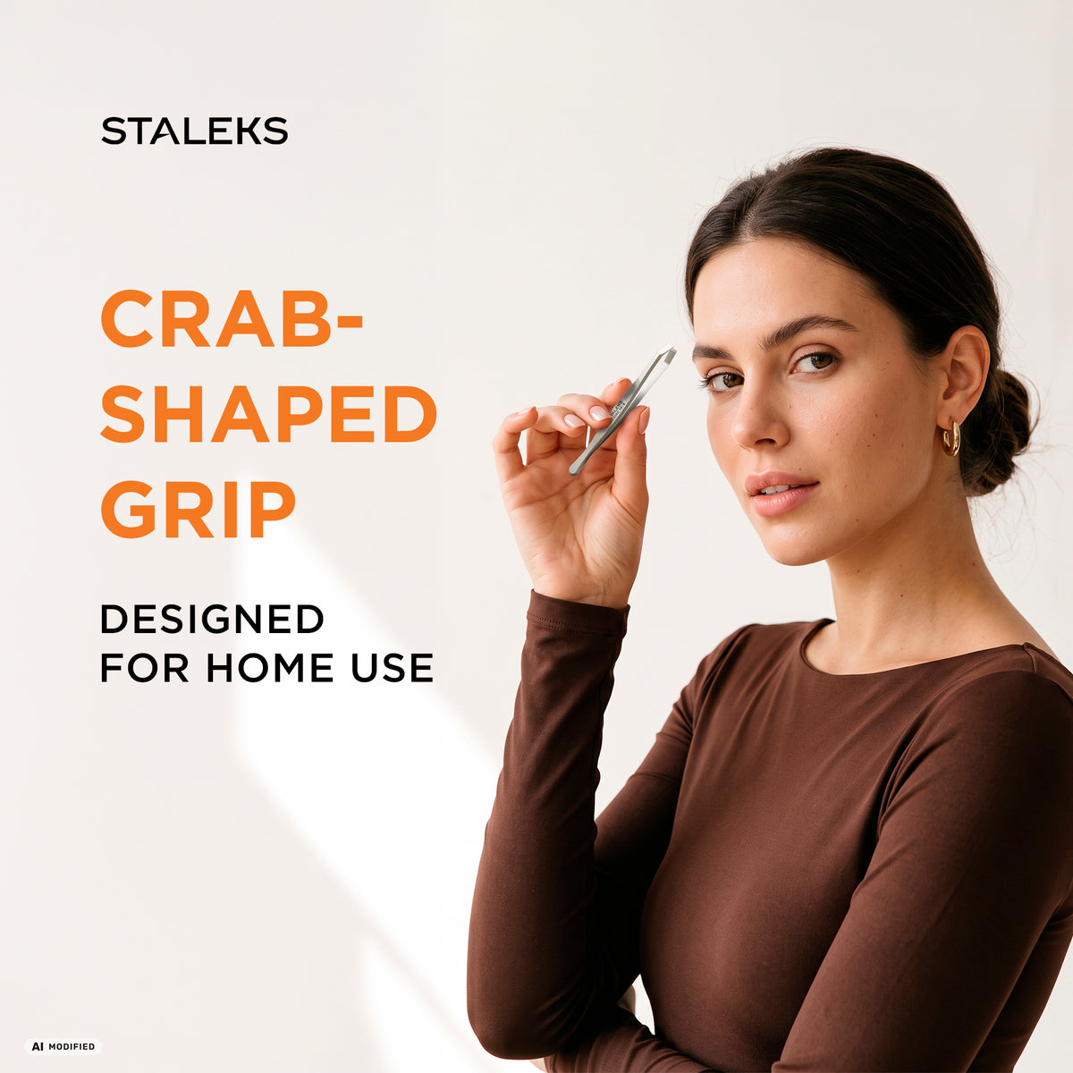 STALEKS CLASSIC 10 TYPE 8 Eyebrow tweezers wide straight, crab-style 