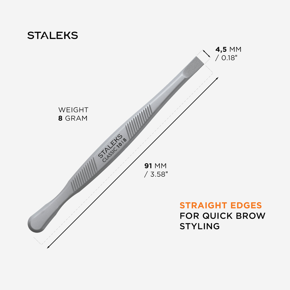 STALEKS CLASSIC 10 TYPE 8 Eyebrow tweezers wide straight, crab-style 