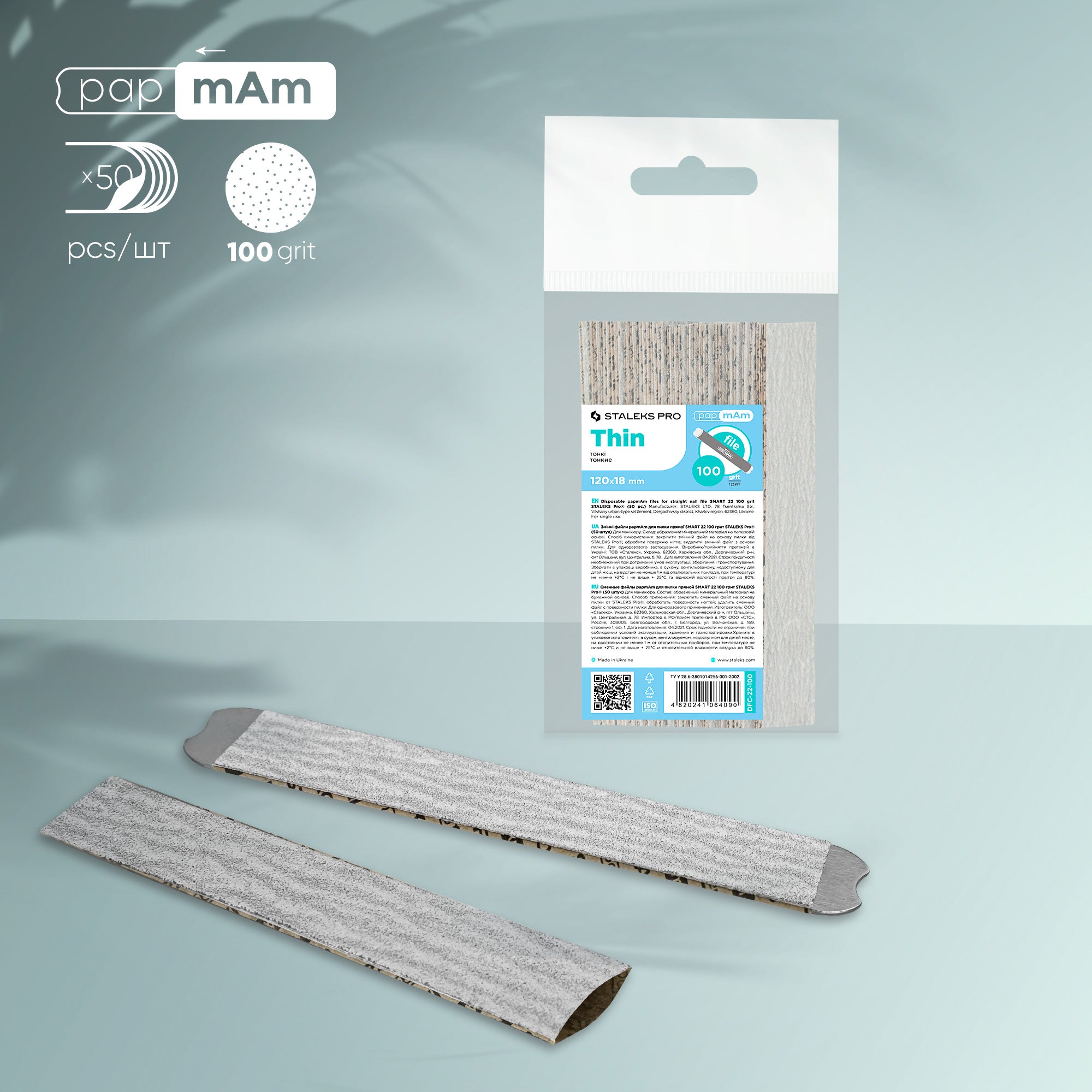 STALEKS SMART 22 papmAm Düz törpü için yedek zımparalar, 100 grit (50 adet)