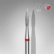 STALEKS EXPERT Elmas freze sivri alev kırmızı, çap 2,3 mm, çalışma kısmı 8 mm