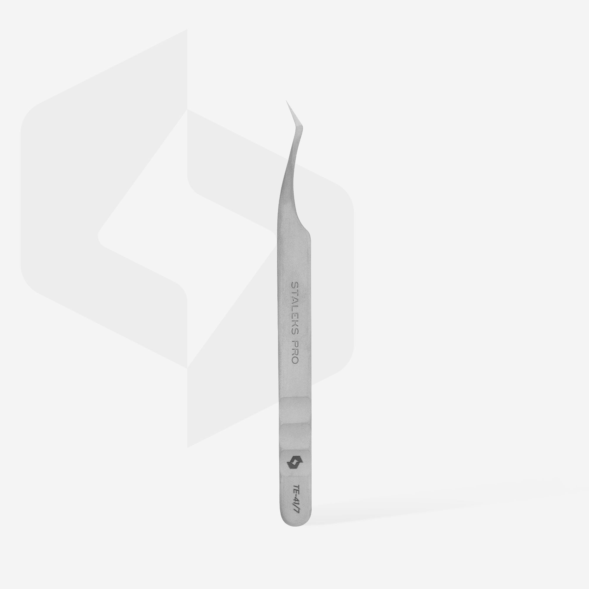 STALEKS EXPERT 41 TYPE 7 Professional lash tweezers with fiber tips, L-shaped, 30'
