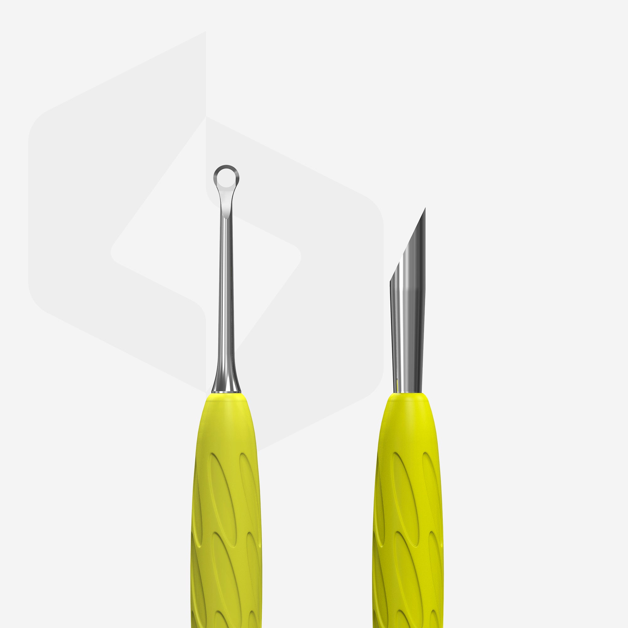 UNIQ 11 TYPE 2 Gummy Sarı Silikon Saplı Tırnak İtici (Eğik Uç ve Halka)