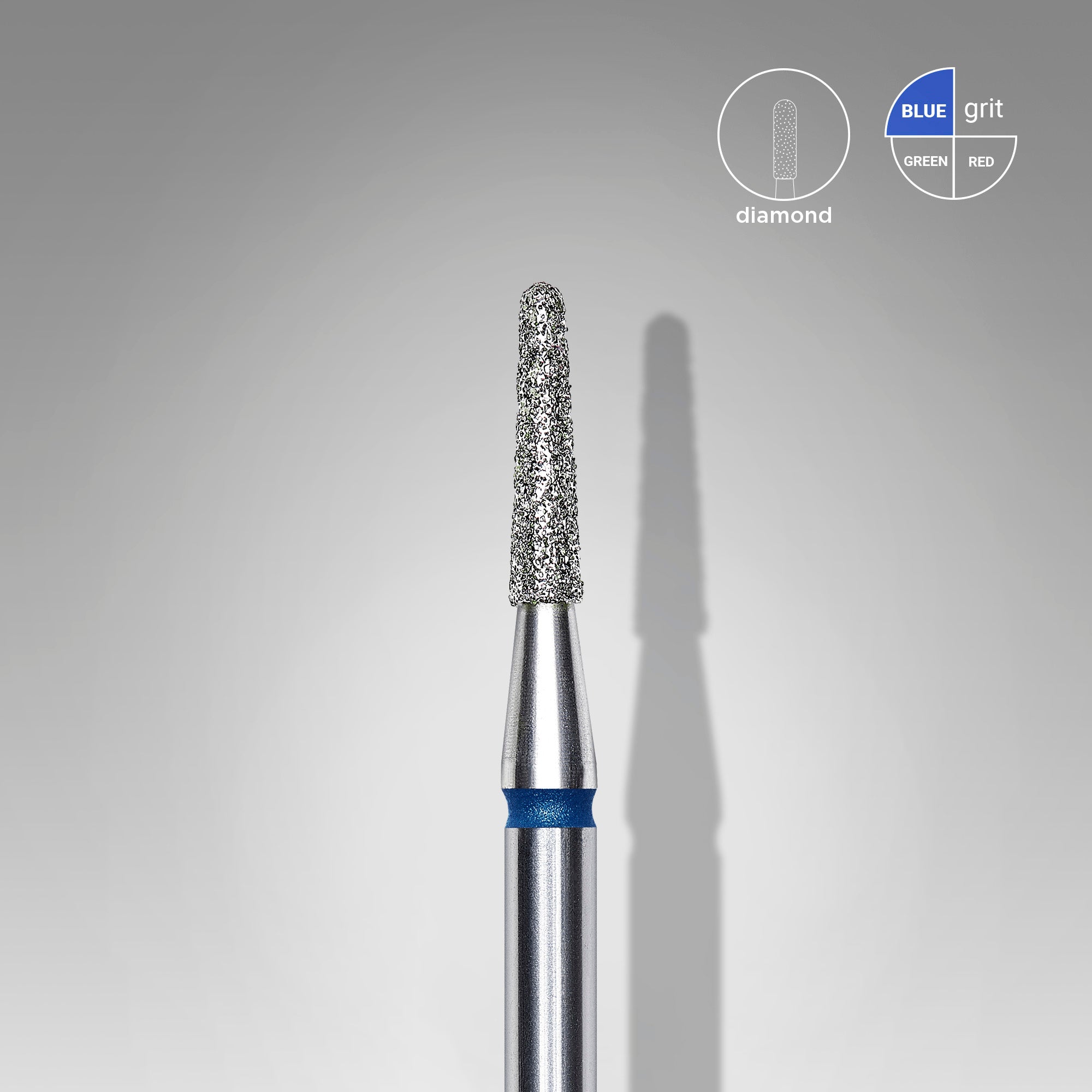 STALEKS EXPERT Diamond nail drill bit frustum blue, head diameter 1,8 mm, working part 8 mm