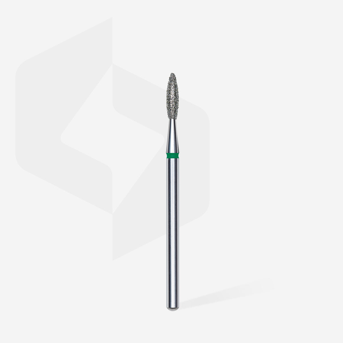 STALEKS EXPERT Diamond nail drill bit flame green, head diameter 2,1 mm, working part 8 mm