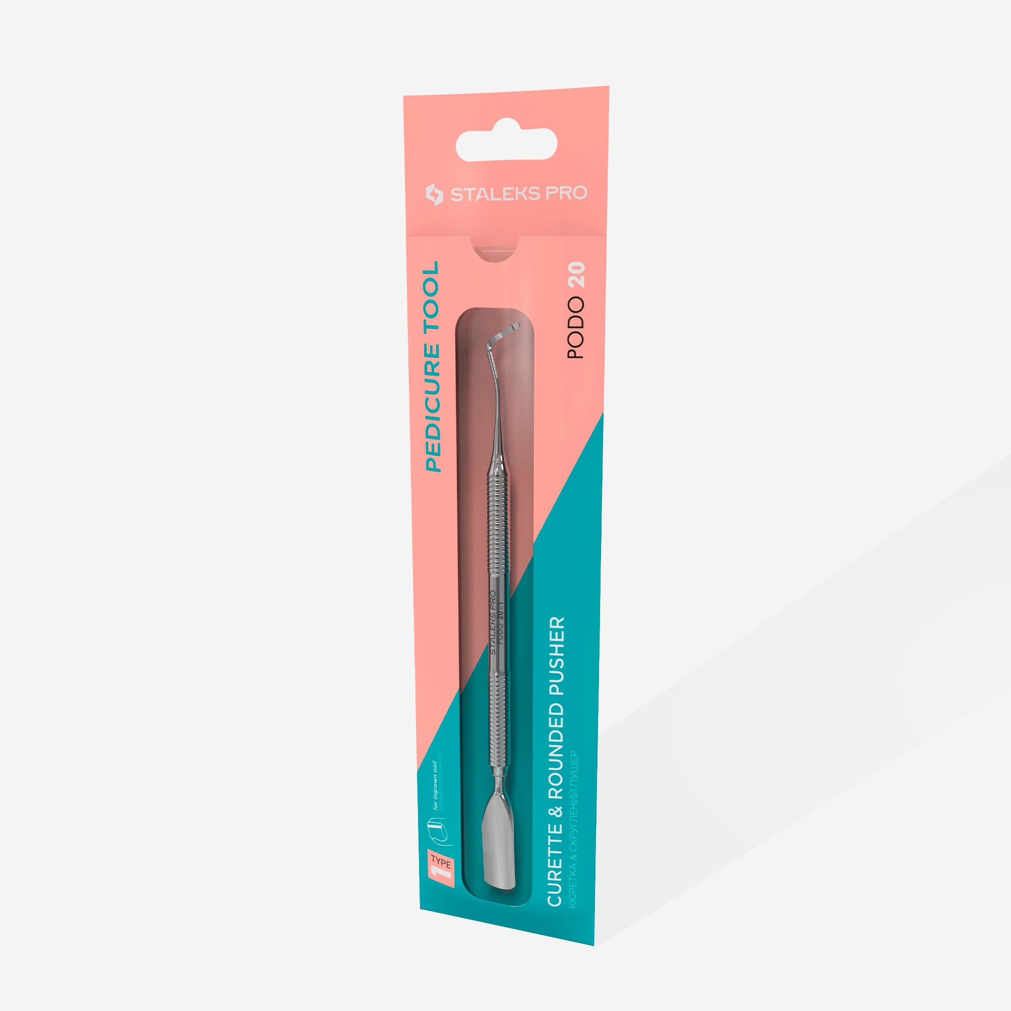 STALEKS PODO 20 TYPE 1 Podology curette and rounded wide pusher