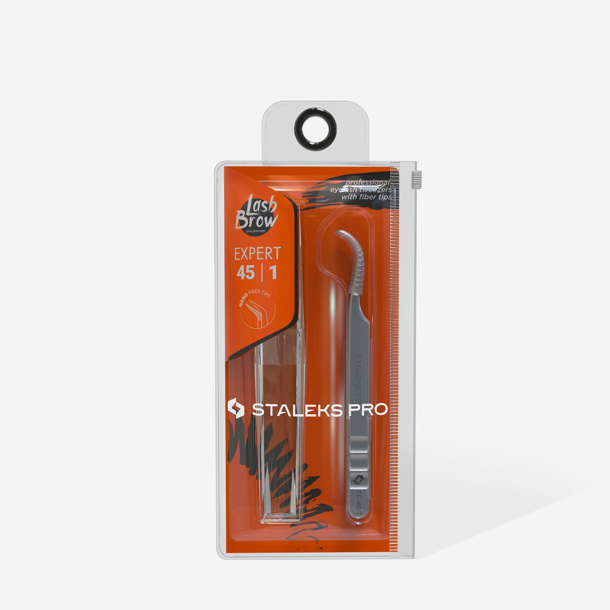STALEKS EXPERT 45 TYPE 1 Çentikli, kavisli profesyonel kirpik uzatma cımbızı