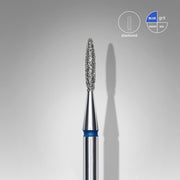 STALEKS EXPERT Diamond nail drill bit pointed flame blue, head diameter 1,6 mm, working part 8 mm