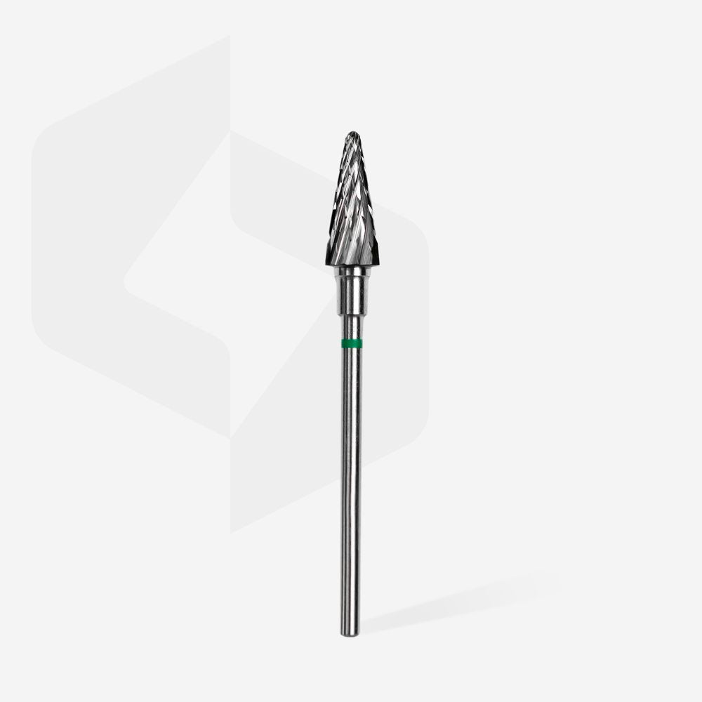 STALEKS EXPERT Sert alaşım koni freze, yeşil, çap 6 mm, çalışma kısmı 14 mm