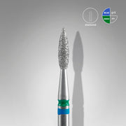 STALEKS EXPERT Elmas freze DUO "alev" mavi-yeşil, çap 2,1 mm, çalışma kısmı 8 mm