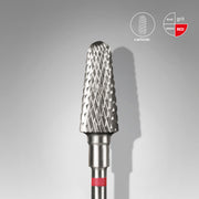 STALEKS EXPERT Carbide nail drill bit frustum red, head diameter 6 mm, working part 14 mm