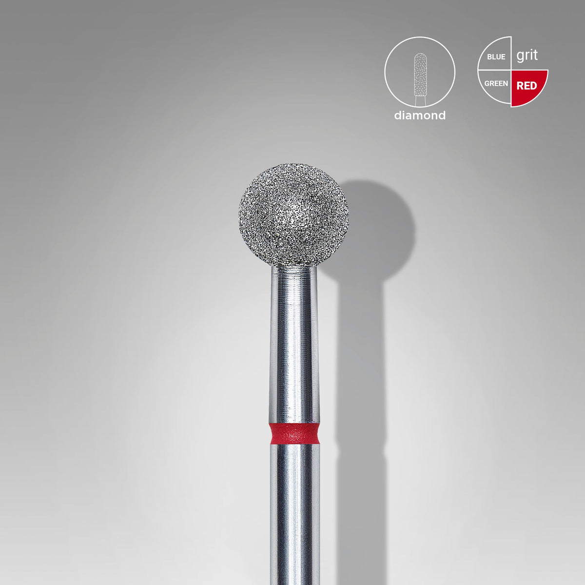 STALEKS EXPERT Elmas frez, top şekilli, kırmızı, 5 mm çap