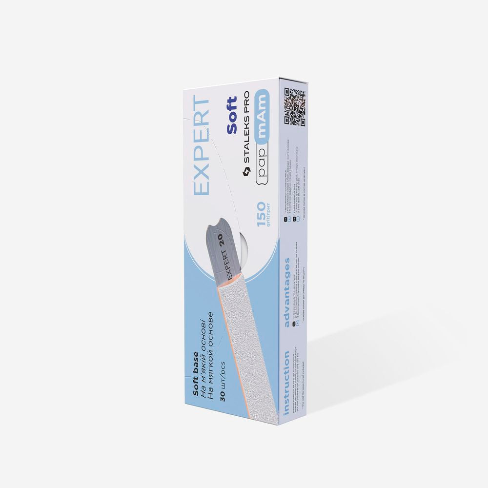 STALEKS EXPERT 20 papmAm Nail files for straight base on soft foam layer, 150 grit (25 pcs)