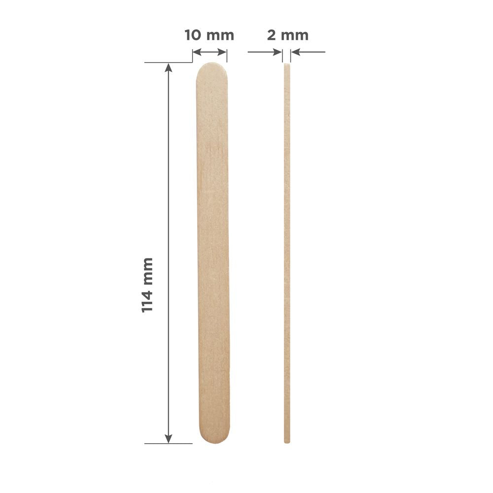 STALEKS EXPERT Wooden wax applicator stick, 114x10 mm (100 pcs)