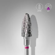 STALEKS EXPERT Carbide nail drill bit corn purple, head diameter 6 mm, working part 14 mm