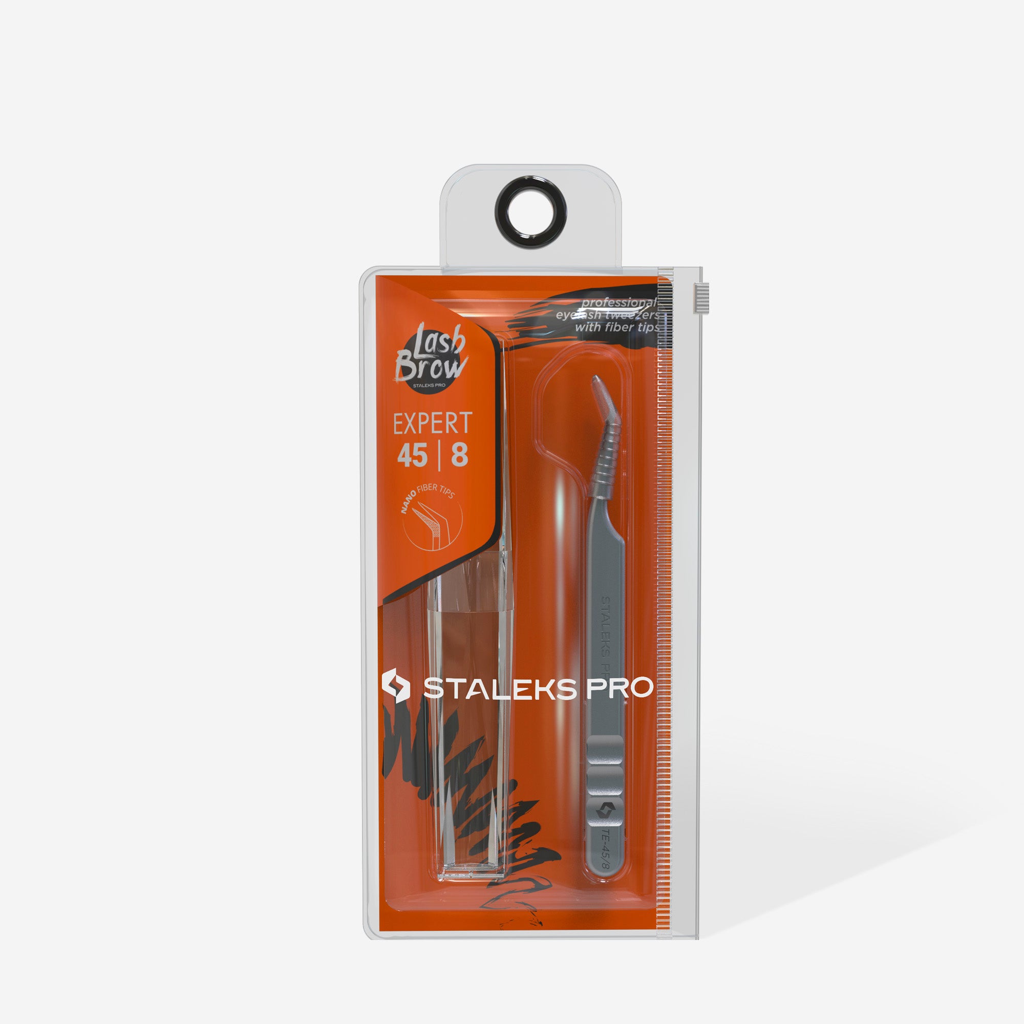 STALEKS EXPERT 45 TYPE 8 Çentikli profesyonel kirpik uzatma cımbızı, mini L
