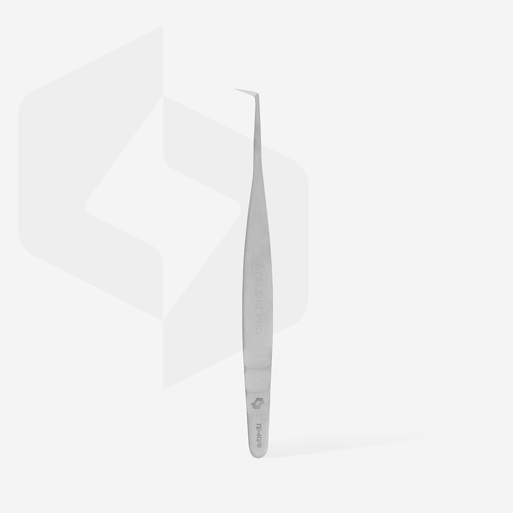 STALEKS EXPERT 40 TYPE 8 Profesyonel kirpik uzatma cımbızı, L şekilli, 85°