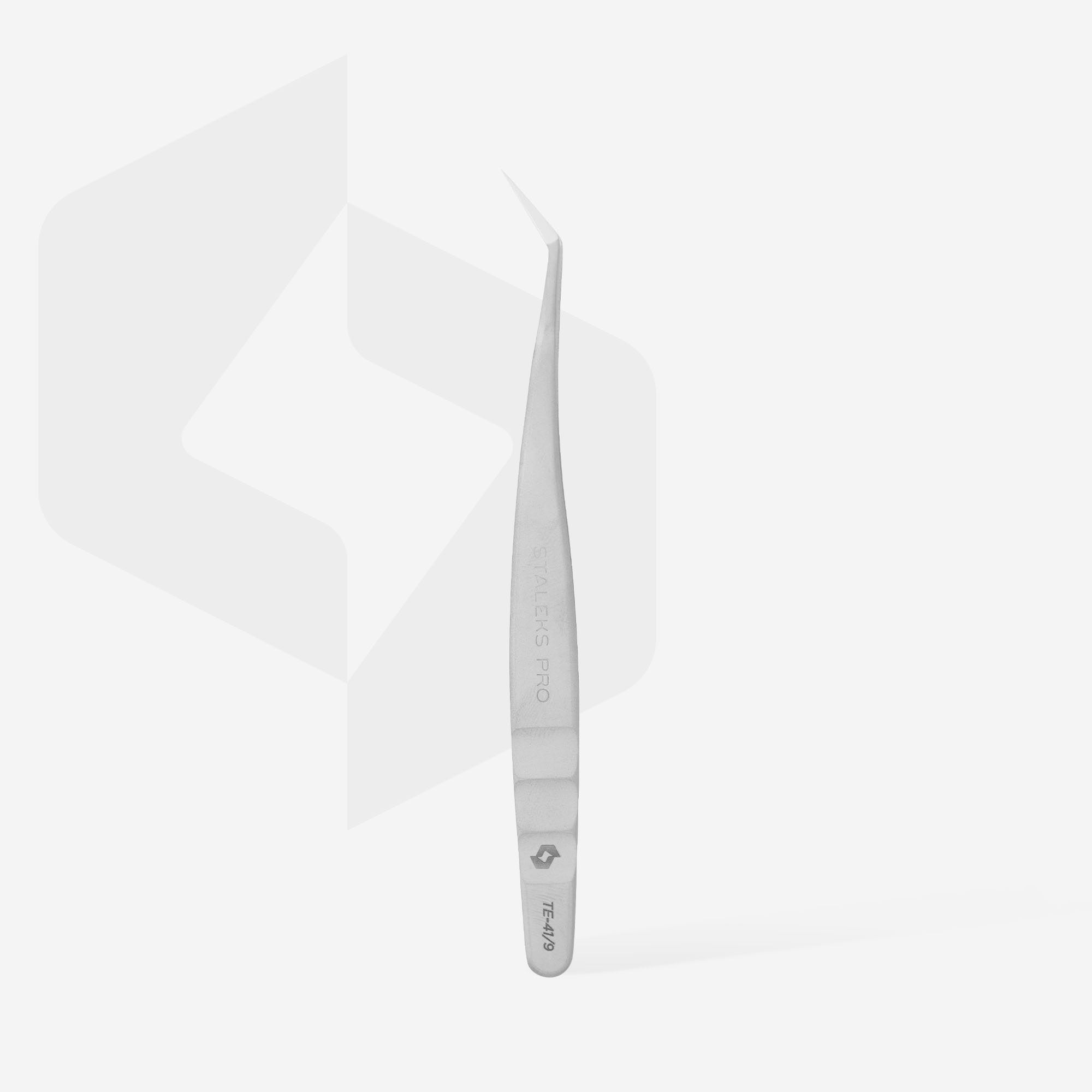 STALEKS EXPERT 41 TYPE 9 Profesyonel kirpik uzatma cımbızı, L şekilli, 35°