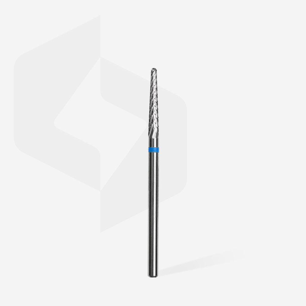 STALEKS EXPERT Carbide nail drill bit cone blue, head diameter 2,3 mm, working part 14 mm