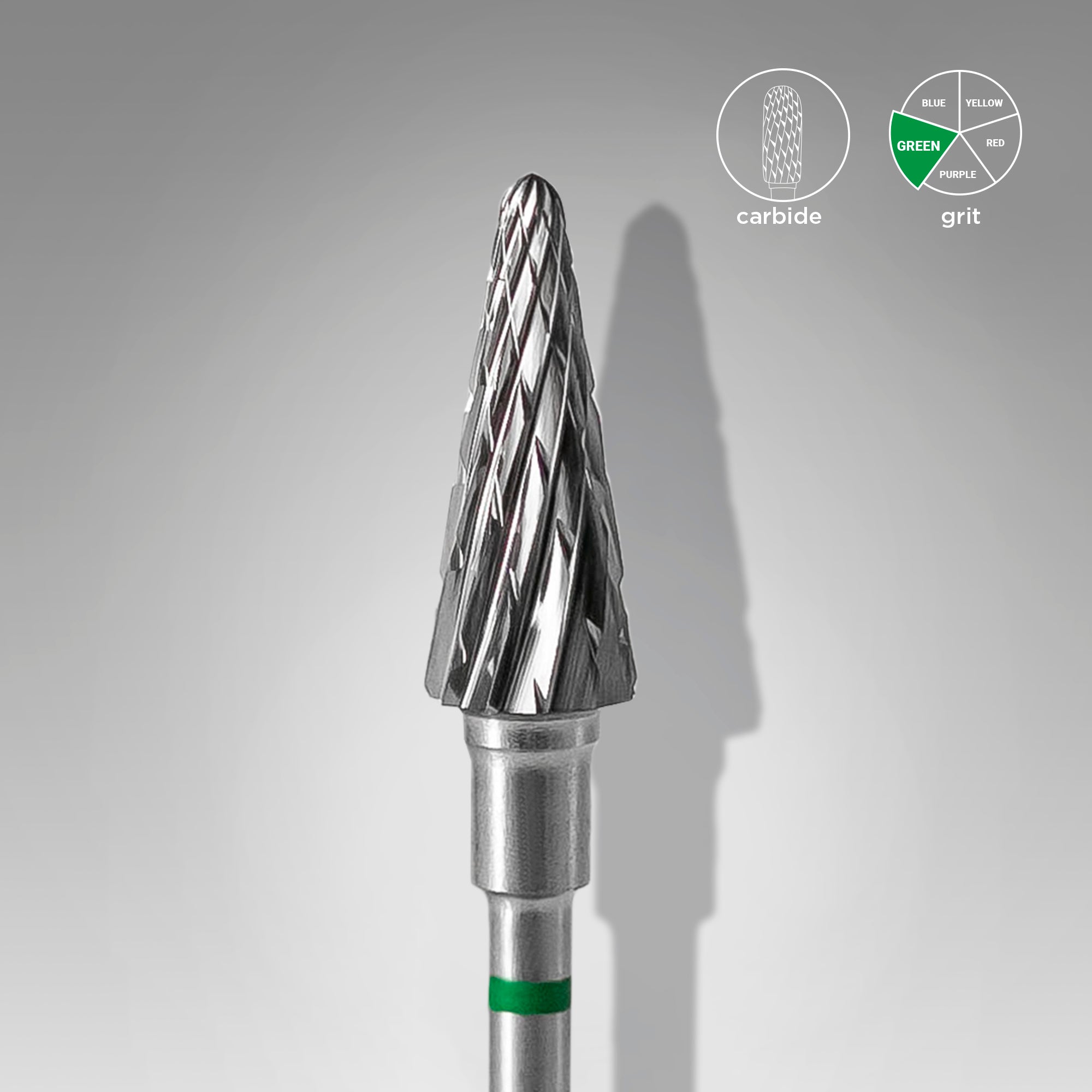 STALEKS EXPERT Sert alaşım koni freze, yeşil, çap 6 mm, çalışma kısmı 14 mm