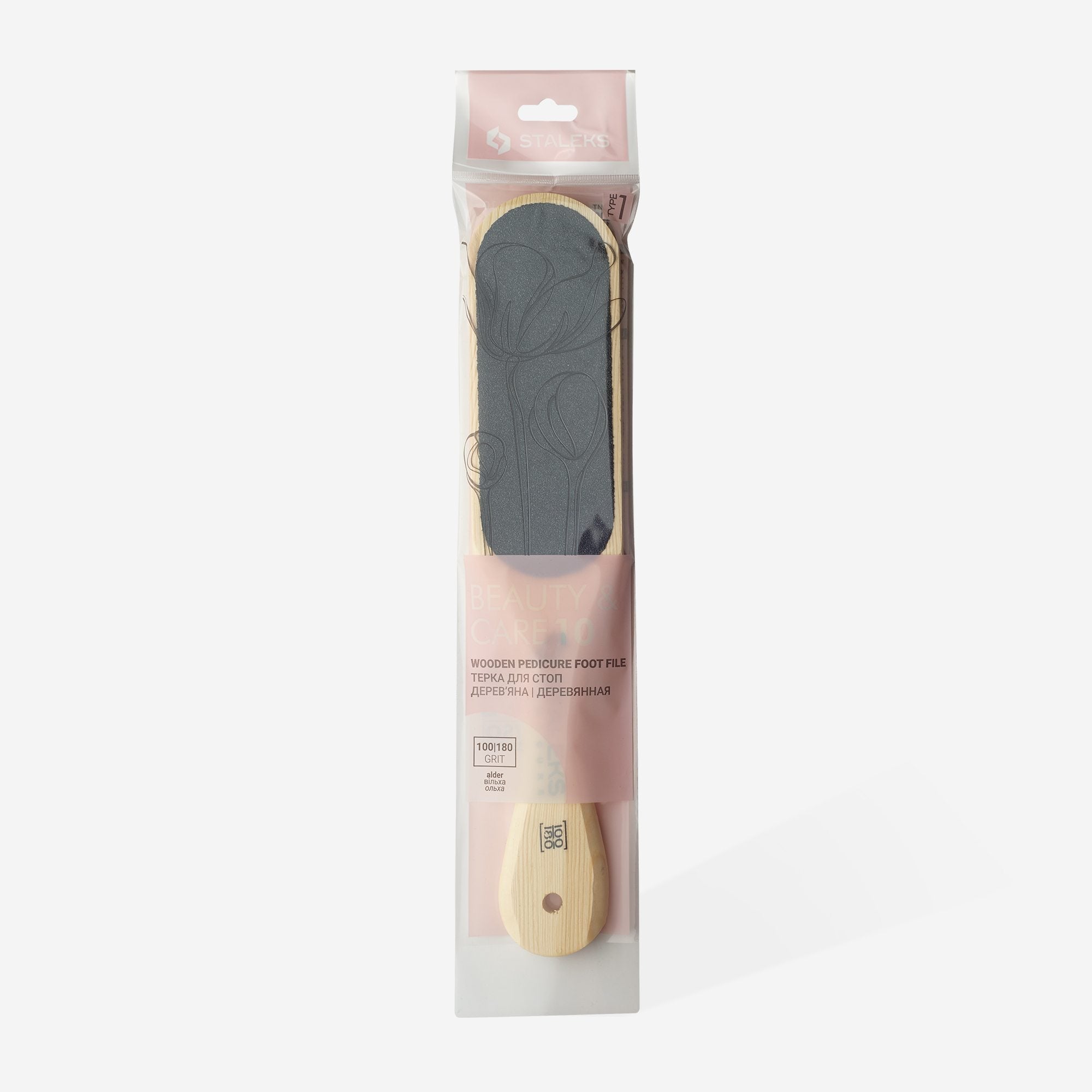 STALEKS BEAUTY & CARE 10 TYPE 1 Ahşap, iki taraflı ayaklar için törpü, 100/180 grit