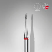 STALEKS EXPERT Elmas freze, mini alev, kırmızı, çap 1 mm, çalışma kısmı 3 mm