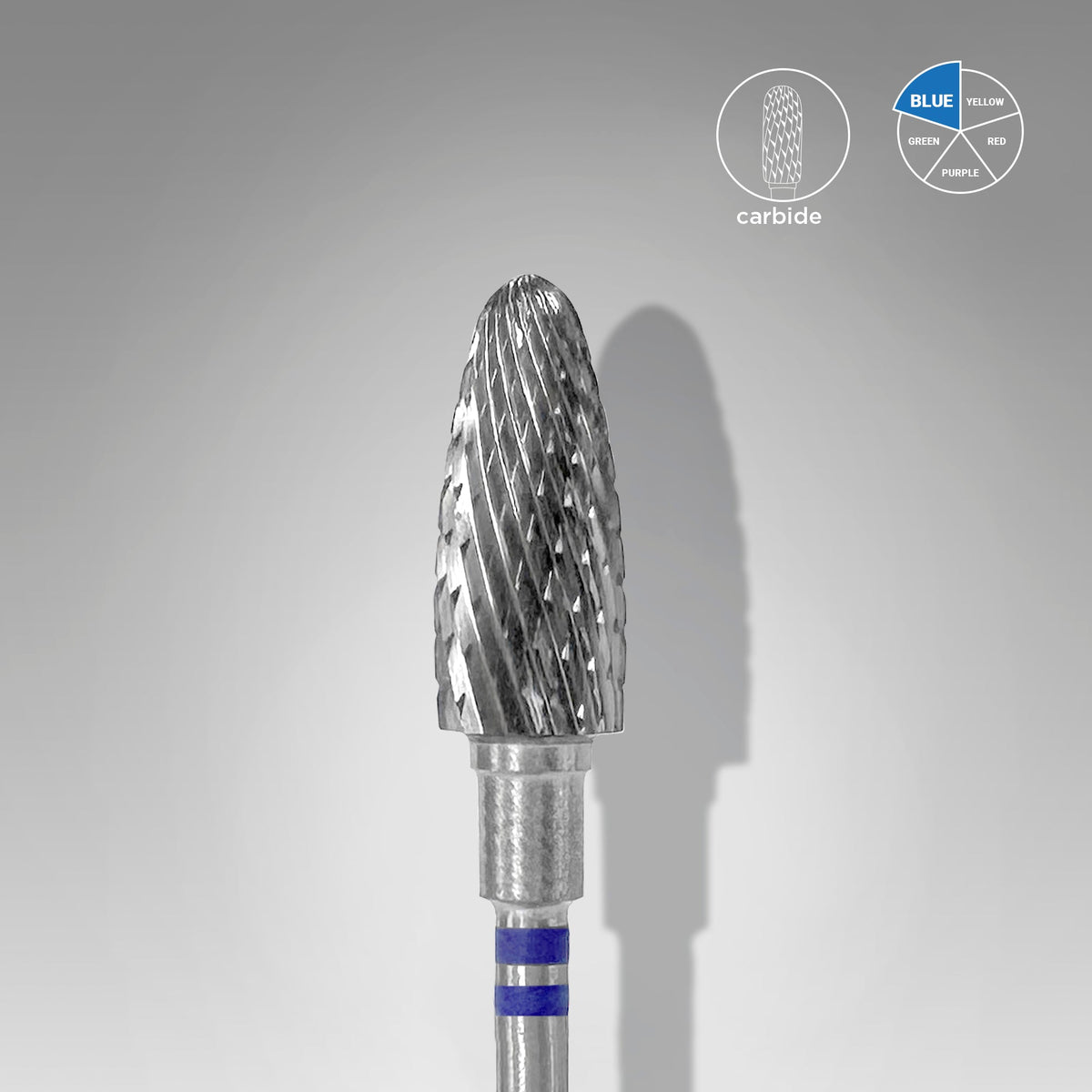 STALEKS EXPERT Solaklar için sert alaşım mısır freze, mavi, çap 6 mm, çalışma kısmı 14 mm