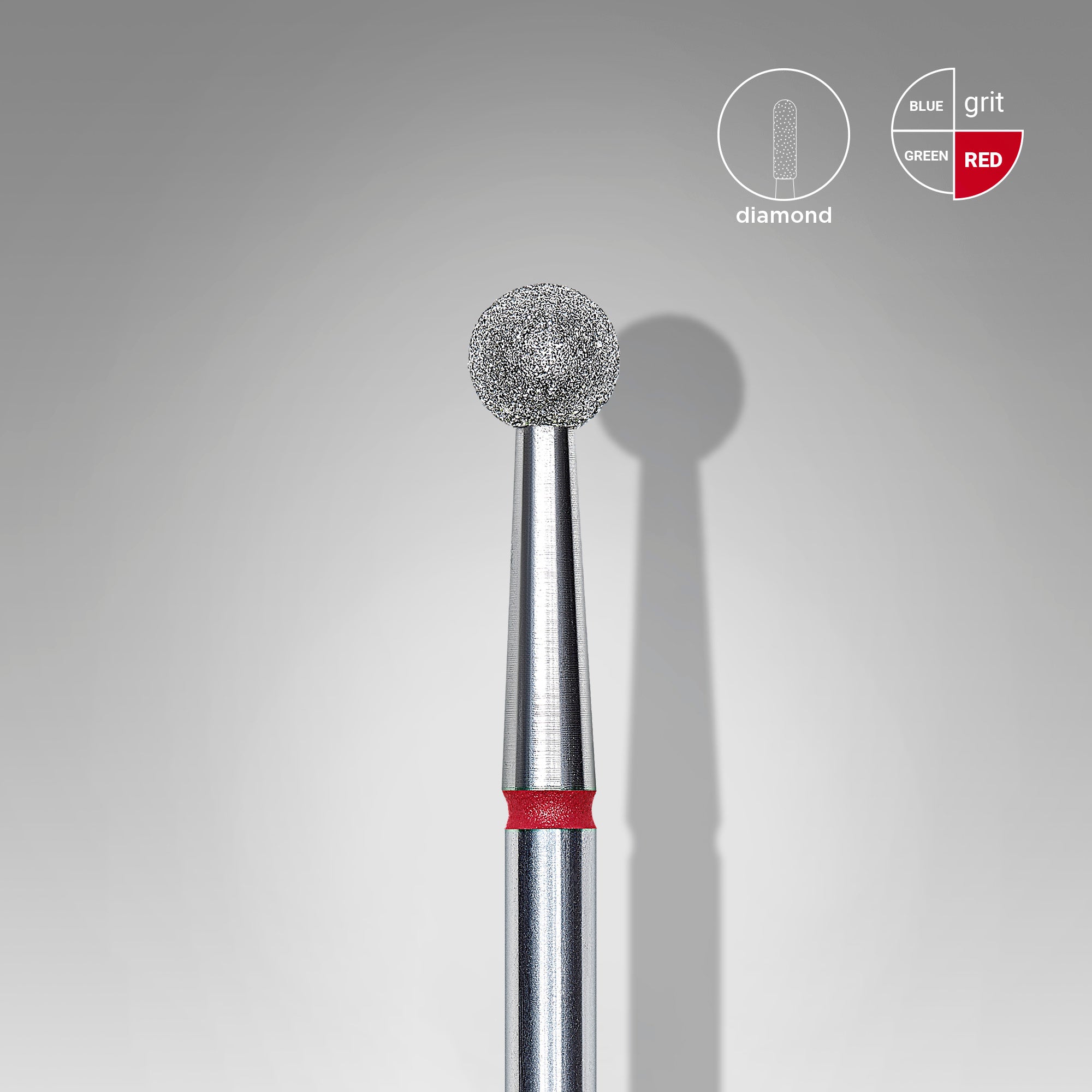 STALEKS EXPERT Elmas frez, top şekilli, kırmızı, 4 mm çap