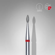 STALEKS EXPERT Diamond nail drill bit drop red, head diameter 1,6 mm, working part 4 mm