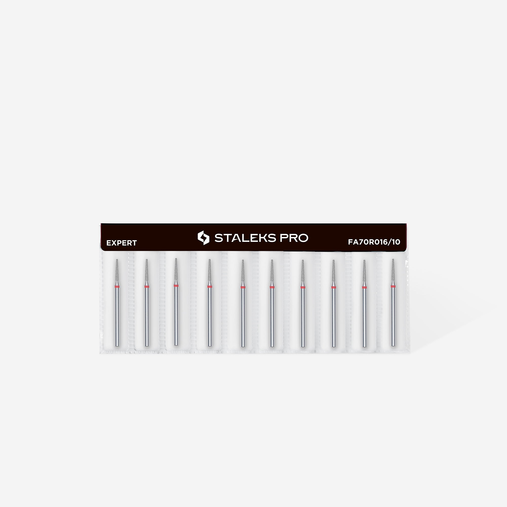 STALEKS EXPERT Diamond nail drill bit frustum red, head diameter 1,6 mm, working part 10 mm