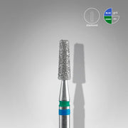 STALEKS EXPERT Diamond nail drill bit DUO cone blue-green, head diameter 2,5 mm, working part 8 mm
