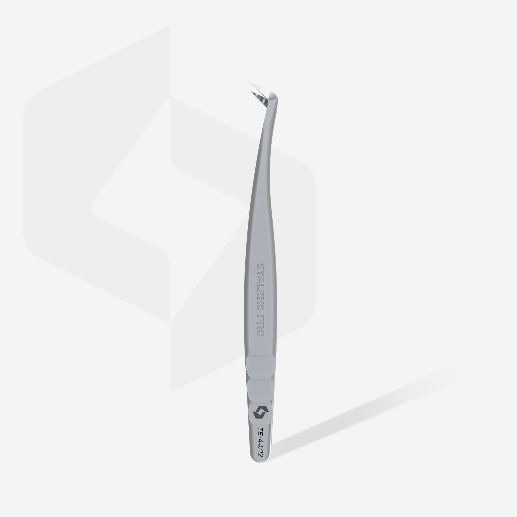 STALEKS EXPERT 44 TYPE 12 Professional lash tweezers with fiber tips, L-shaped, 65'