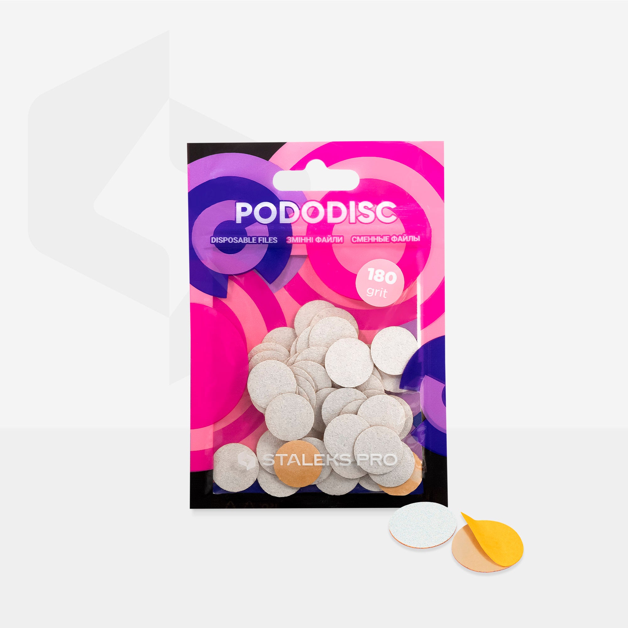 STALEKS EXPERT 15 PODODISC S Adhesive files for pedicure disc, 180 grit 15 mm (50 pcs)