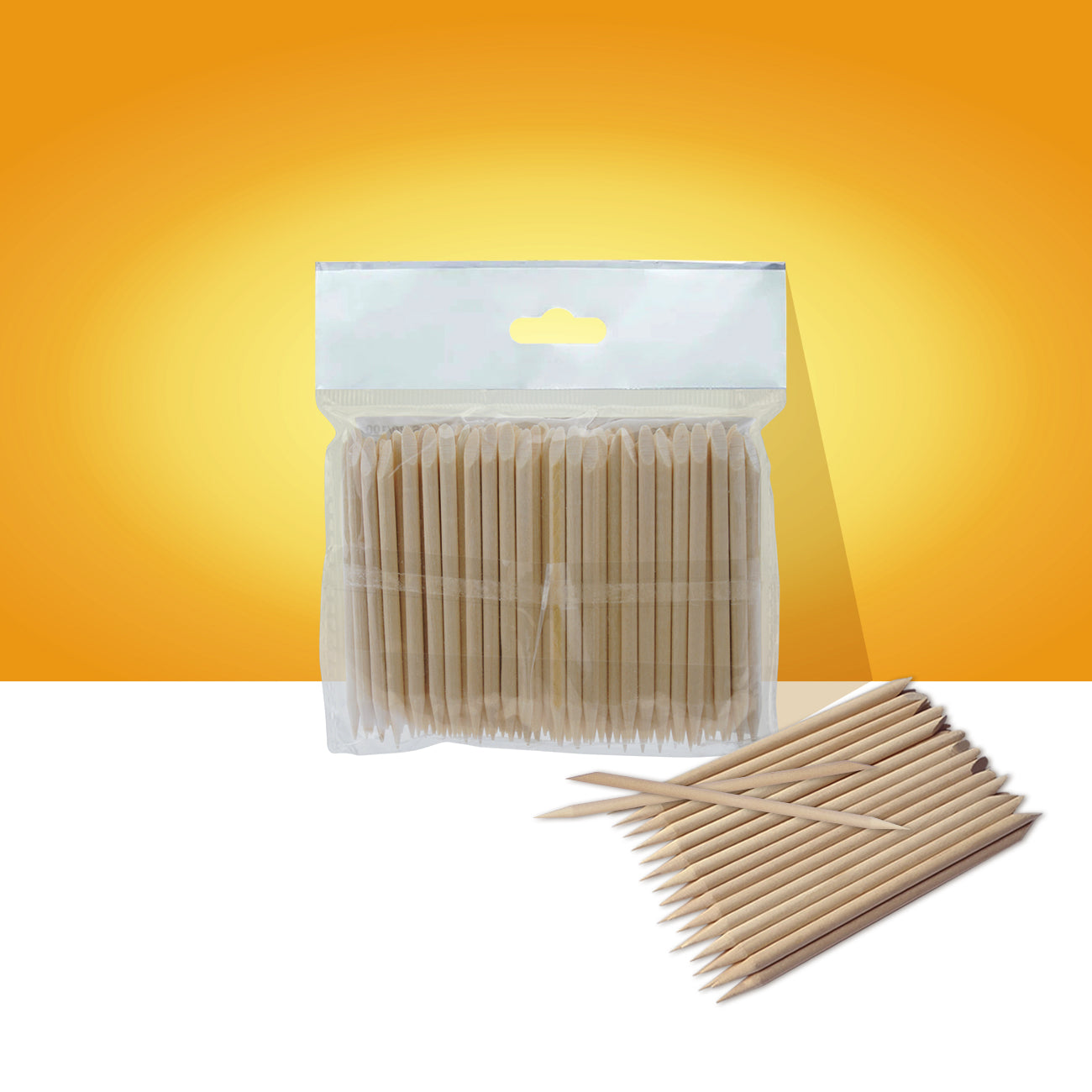 STALEKS EXPERT Orange stick wooden, 75 mm (100 pcs)