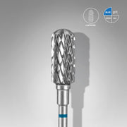 STALEKS EXPERT Carbide nail drill bit safe rounded cylinder blue, head diameter 6 mm, working part 14 mm