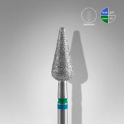 STALEKS EXPERT Elmas freze DUO sivri armut mavi-yeşil, çap 5 mm, çalışma kısmı 12 mm