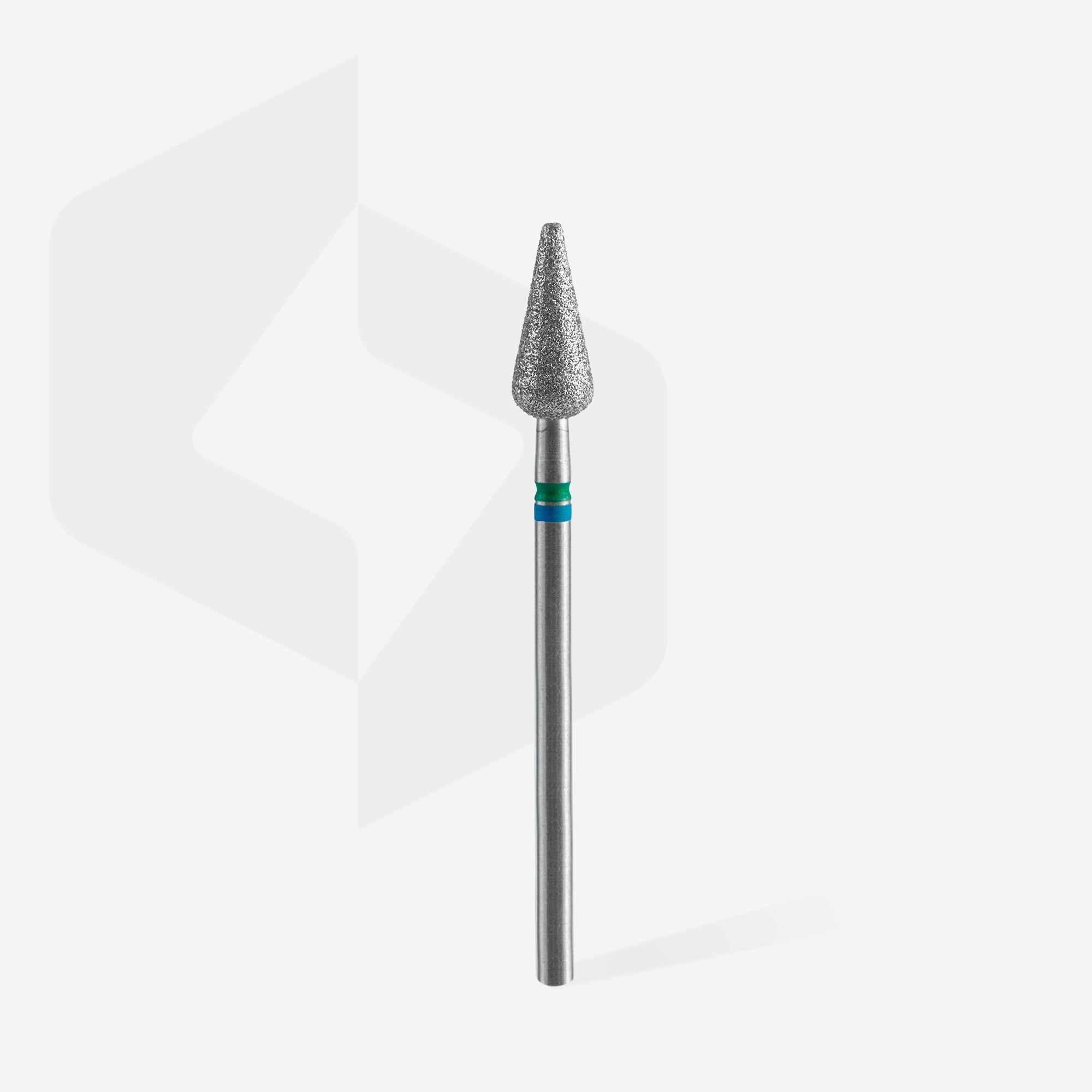 STALEKS EXPERT Elmas freze DUO sivri armut mavi-yeşil, çap 5 mm, çalışma kısmı 12 mm