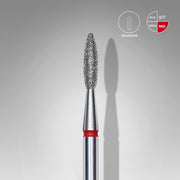 STALEKS EXPERT Elmas frez, alev şekli, kırmızı, çap 2,1 mm, çalışma kısmı 8 mm
