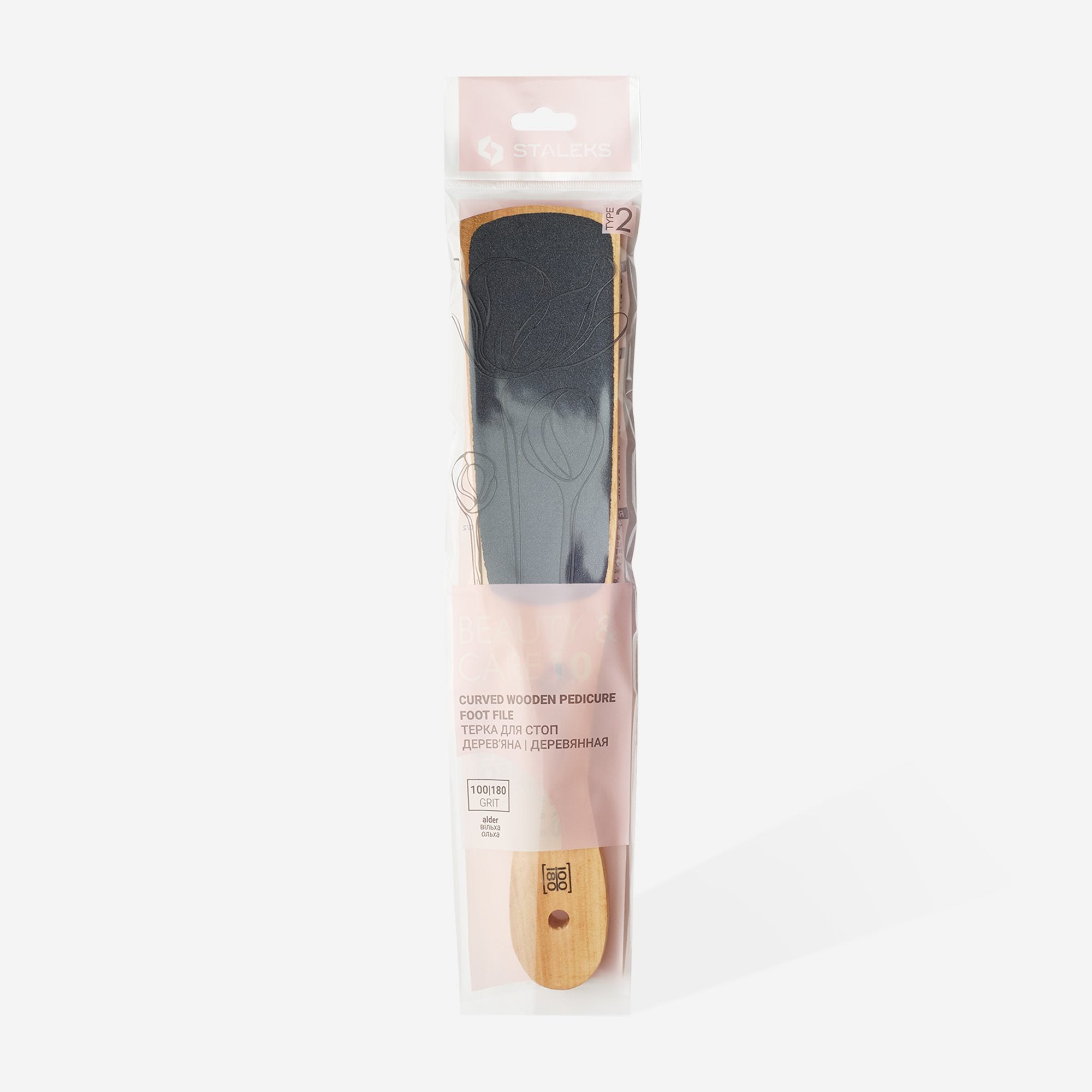 STALEKS BEAUTY & CARE 10 TYPE 2 Ahşap, iki taraflı ayaklar için törpü, 100/180 grit