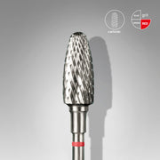 STALEKS EXPERT Carbide nail drill bit corn red, head diameter 5 mm, working part 13 mm