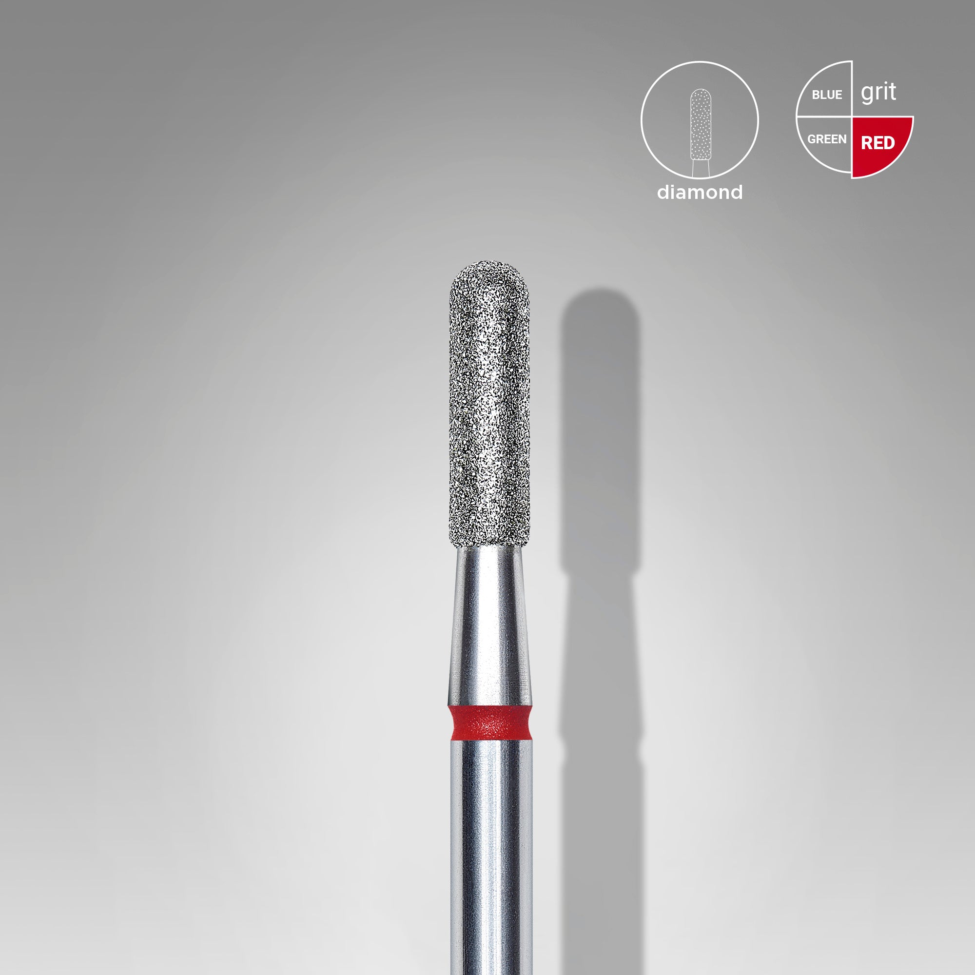STALEKS EXPERT Diamond nail drill bit rounded cylinder red, head diameter 2,3 mm, working part 8 mm