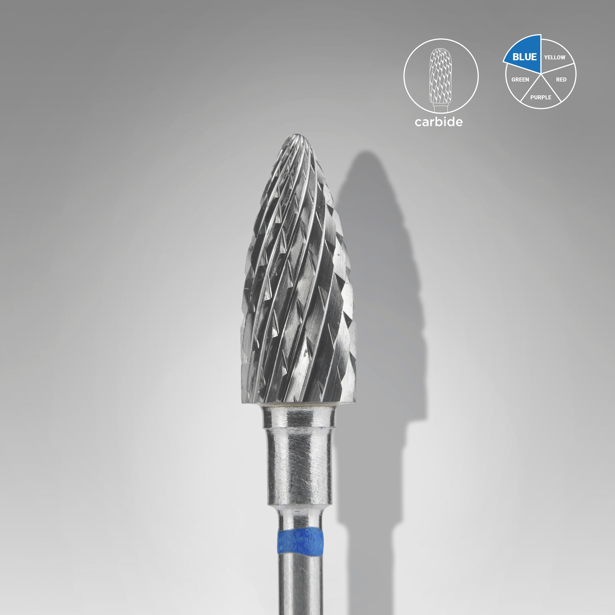 STALEKS EXPERT Sert alaşım kozalak freze, mavi, çap 6 mm, çalışma kısmı 14 mm