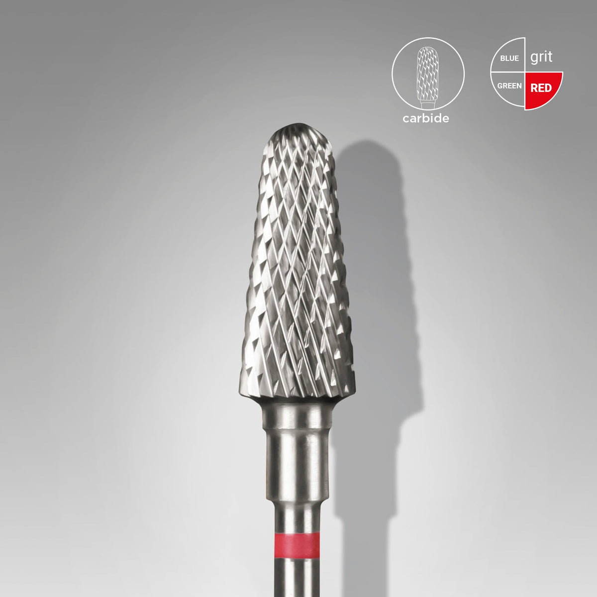 STALEKS EXPERT Carbide nail drill bit frustum red, head diameter 6 mm, working part 14 mm