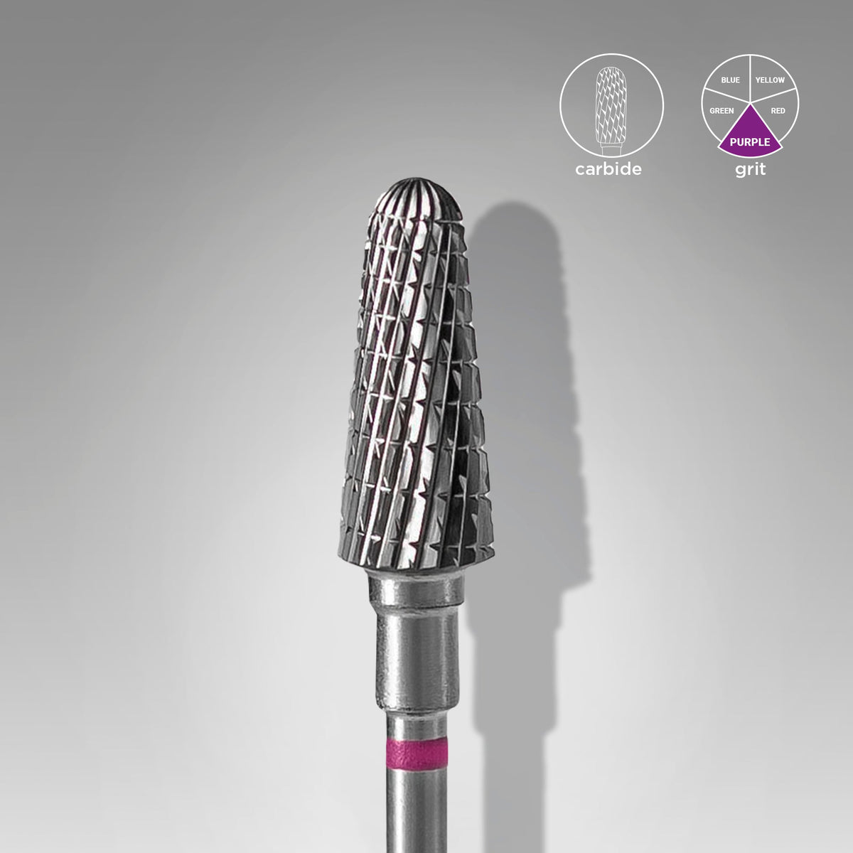 STALEKS EXPERT Carbide nail drill bit frustum purple, head diameter 6 mm, working part 14 mm