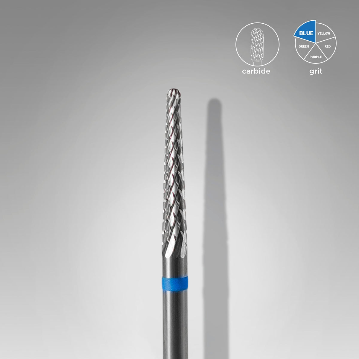 STALEKS EXPERT Carbide nail drill bit cone blue, head diameter 2,3 mm, working part 14 mm