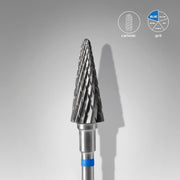STALEKS EXPERT Sert alaşım koni freze, mavi, çap 6 mm, çalışma kısmı 14 mm