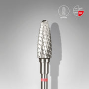 STALEKS EXPERT Carbide nail drill bit corn red, head diameter 5 mm, working part 13 mm