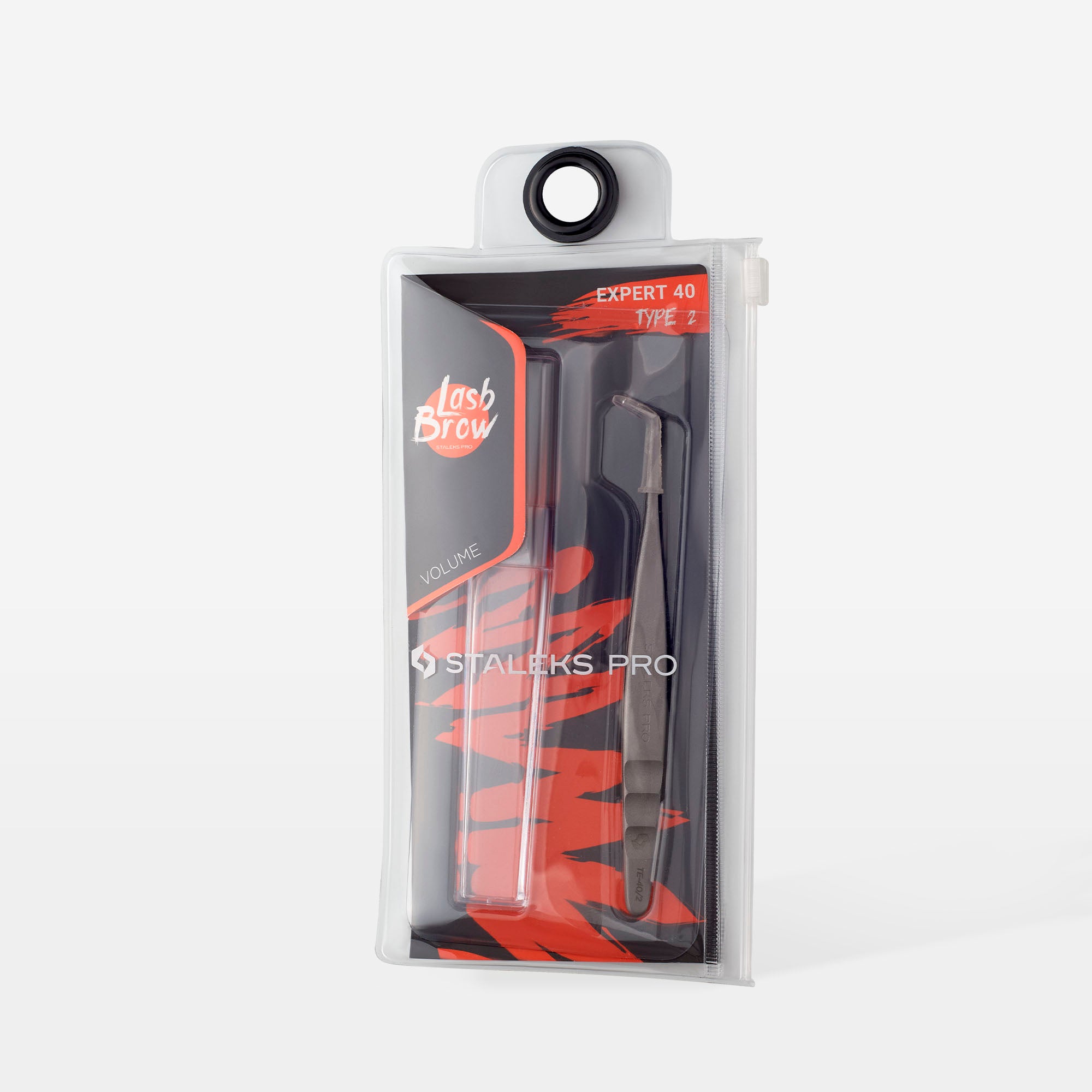 STALEKS EXPERT 40 TYPE 2 Profesyonel kirpik uzatma cımbızı, L şeklinde, 70°